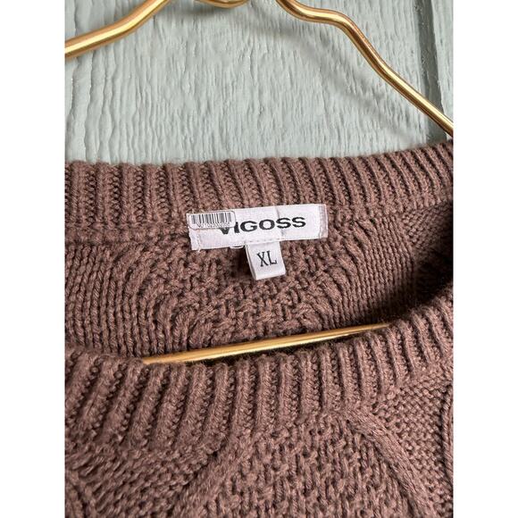 Vigoss Cable Knit Crop Sweater, XL $129 Retail - Picture 6 of 8
